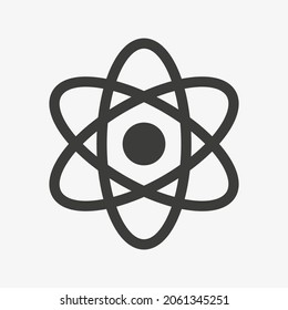 Nuclear energy sign. Atom vector icon isolated on white background.