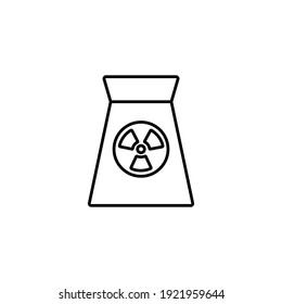 Nuclear energy simple thin line icon vector illustration