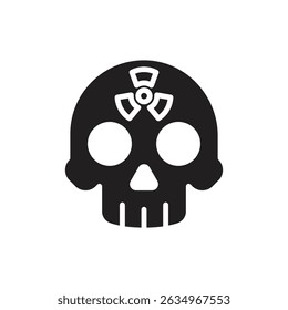 Nuclear Energy Skull Filled Icon Vector Illustration