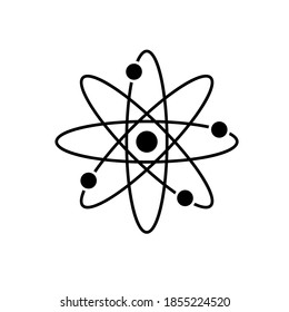 Nuclear energy symbol line icon. Clipart image isolated on white background.