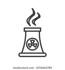 Nuclear Energy thin liner icon vector.