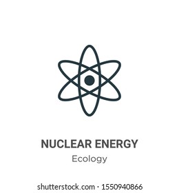 Nuclear energy vector icon on white background. Flat vector nuclear energy icon symbol sign from modern ecology collection for mobile concept and web apps design.