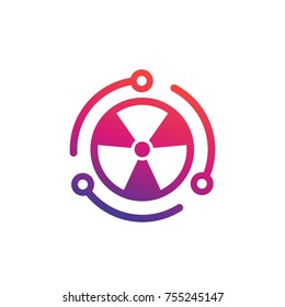 nuclear energy vector icon on white