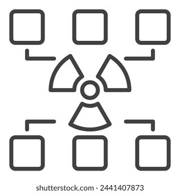 Nuclear Energy vector Radiation concept outline icon or symbol