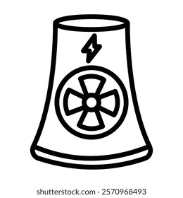 Nuclear energyOutline bold Vector Icon which can be easily modified or Edited   