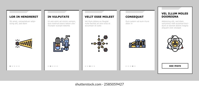 nuclear engineer energy power onboarding mobile vector. industry technology, plant factory, electricity industrial, station equipment nuclear engineer energy power Illustrations