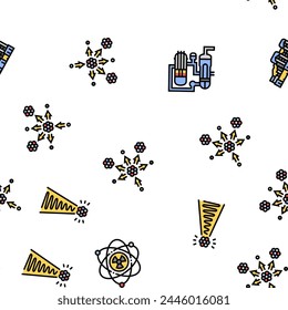 nuclear engineer energy power vector seamless pattern thin line illustration