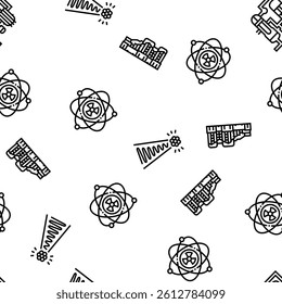 nuclear engineer energy power vector seamless pattern thin line illustration
