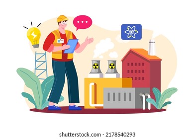 Nuclear engineer Illustration concept on white background