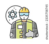 nuclear engineer worker color icon vector. nuclear engineer worker sign. isolated symbol illustration