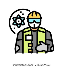 nuclear engineer worker color icon vector. nuclear engineer worker sign. isolated symbol illustration