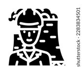 nuclear engineer worker glyph icon vector. nuclear engineer worker sign. isolated symbol illustration