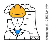 nuclear engineer worker line icon vector. nuclear engineer worker sign. isolated symbol illustration