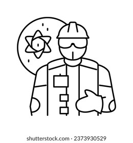nuclear engineer worker line icon vector. nuclear engineer worker sign. isolated contour symbol black illustration