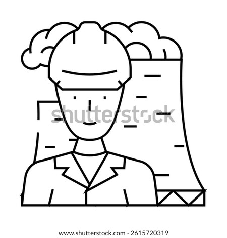 nuclear engineer worker line icon vector. nuclear engineer worker sign. isolated contour symbol black illustration