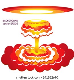 nuclear explosion, armageddon, atomic bomb, world war, apocalypse, isolated on white background vector