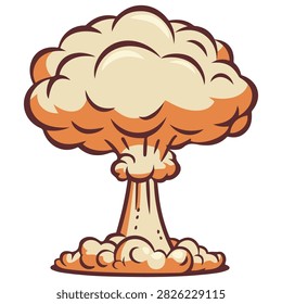 Nuclear explosion atomic bomb effect isolated vector illustration on white background