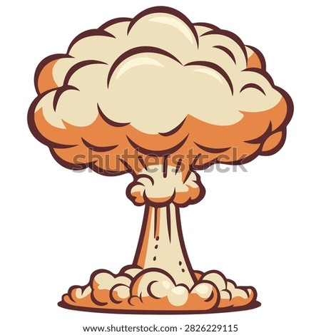 Nuclear explosion atomic bomb effect isolated vector illustration on white background