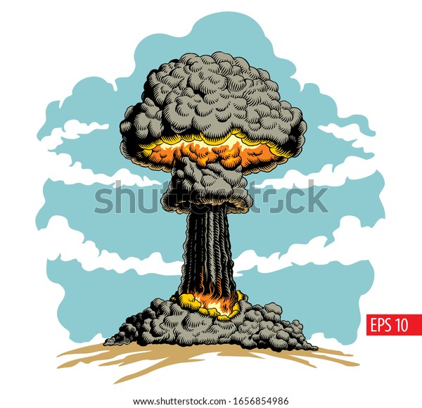 核爆発 原子爆弾のキノコ雲のベクターイラスト のベクター画像素材 ロイヤリティフリー