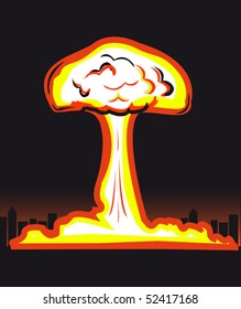 Nuclear explosion in big city