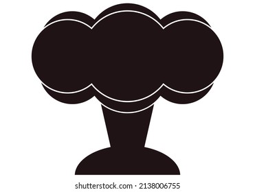 Nuclear explosion black icon on white background.