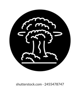 Nuclear explosion black line icon. Natural element. Pictogram for web page, mobile app, promo.