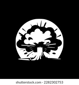 Nuclear Explosion | Black and White Vector illustration