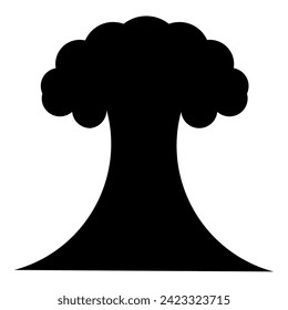 Nuclear explosion burst mushroom explosive destruction icon black color vector illustration image flat style