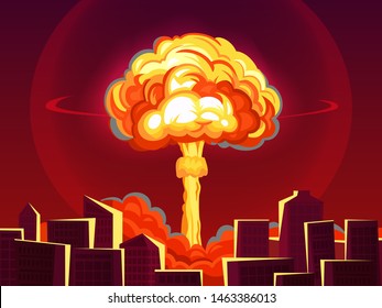 Nuclear Explosion Atomic Bomb City Symbol Stock Vector (Royalty Free ...