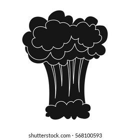 Nuclear explosion icon in black style isolated on white background. Explosions symbol stock vector illustration.