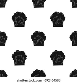Nuclear explosion icon in black style isolated on white background. Explosions symbol stock vector illustration.