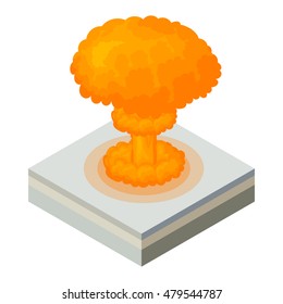 Nuclear explosion icon in cartoon style on a white background vector illustration