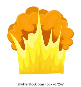 Nuclear explosion icon in cartoon style isolated on white background. Explosions symbol stock vector illustration.