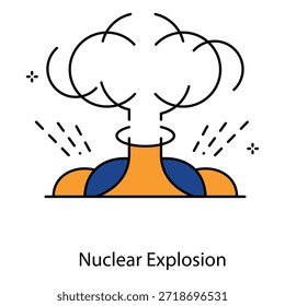 Ícone De Explosão Nuclear Representando Explosão Atômica Maciça Para Ilustrações De Aviso De Perigo