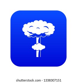 Nuclear explosion icon digital blue for any design isolated on white vector illustration