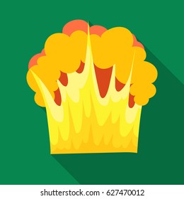 Nuclear explosion icon in flat style isolated  . Explosions symbol stock vector illustration.