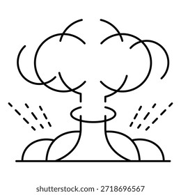 Ícone De Explosão Nuclear Ilustrando A Nuvem De Explosão Atômica Maciça Para Projetos De Advertência De Risco