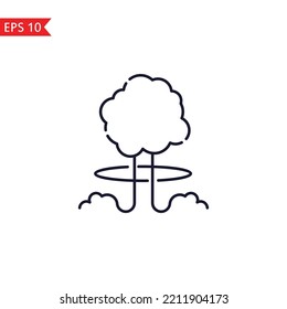Nuclear explosion icon isolated sign symbol Vector