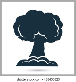Nuclear explosion icon on the background