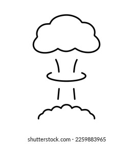 nuclear explosion icon on white background, vector illustration.