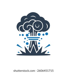 Nuclear Explosion Icon On White Background