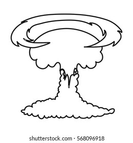 Nuclear explosion icon in outline style isolated on white background. Explosions symbol stock vector illustration.