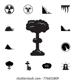Nuclear Explosion Icon. Set of natural disasters icon. Signs and symbols collection, simple icons for websites, web design, mobile app, info graphics on white background
