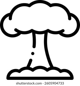 nuclear explosion icon. Thin Linear Style Design Isolated On White Background