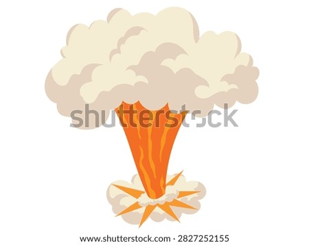 Nuclear explosion illustration, atomic nuclear bomb explosion mushroom cloud