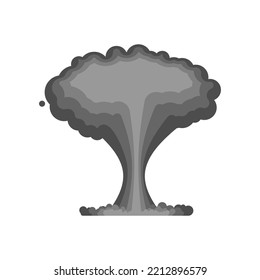 Nuclear Explosion Isolated. Atomic Mushroom From Nuclear Bomb Explosion