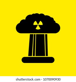 Nuclear explosion isolated. War. large explosive chemical mushroom.