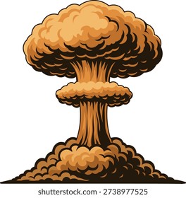 Nuclear Explosion Mushroom Cloud Vector Illustration