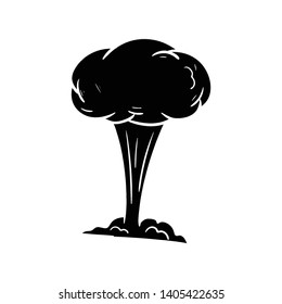 Nuclear Explosion Mushroom doodle hand drawing