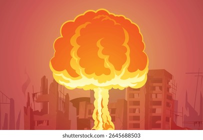 Eine Atomexplosion ereignete sich in einer Stadt